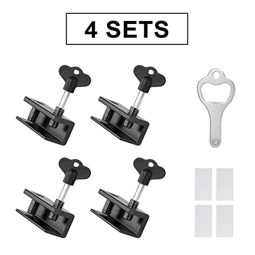Window Locks,4 Sets Sliding Window Locks With Key For Vertical & Horizontal Sliding Windows Doors,Easv To Install,Adjustable Security Window Lock For Patio Bedroom Home And Office (Black) #TOP6