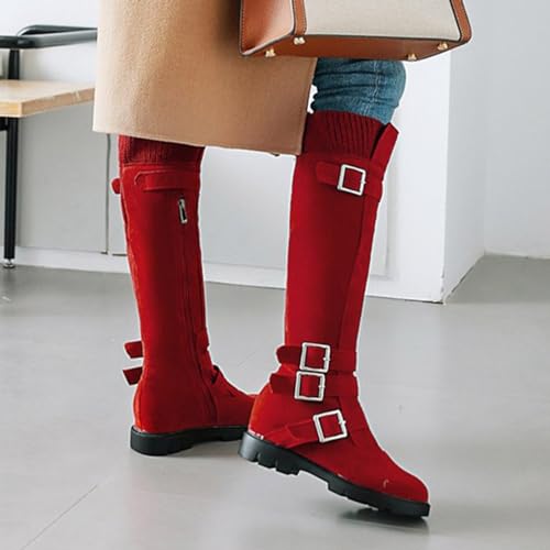 Bottes Solide Rétro Longueur Genou aux Finitions Haut de Gamme