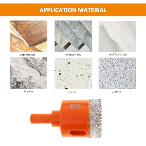 Dry Diamond Core Drill Bits,BGTEC 1pc 1\" Diamond Hole Saw with Triangle Shank for Porcelain Tile,Ceramic Granite Marble Stone Masonry Brick
