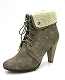  Buffalo Schnürstiefelette Damenschuhe Kurzstiefel Winterstiefelette Taupe 1911 Farbe Taupe, Schuhgröße 41