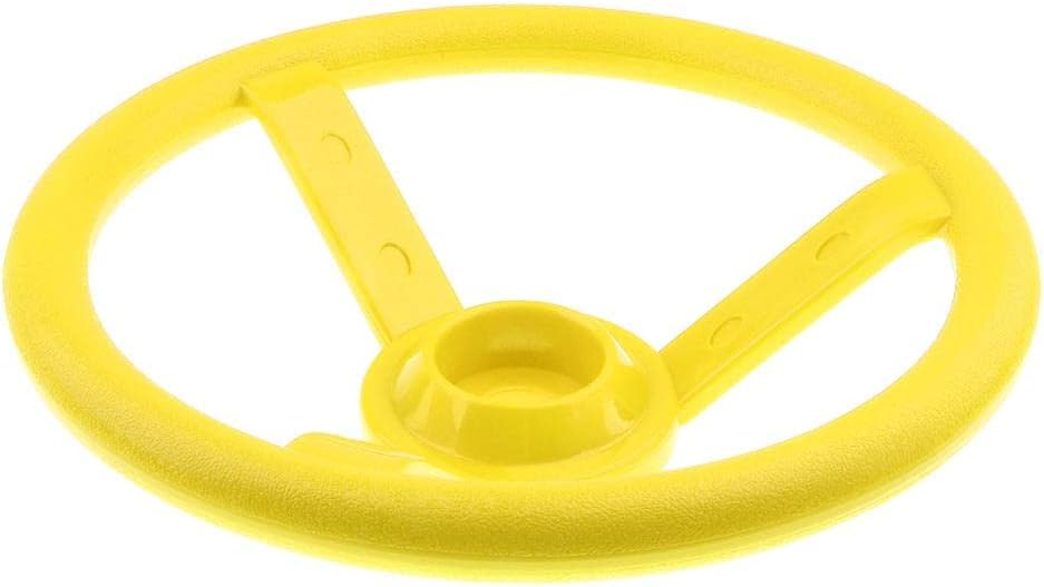 Kids DIY Swing Set Steering Wheel Toy, Playground Accessories for Indoor/Outdoor Fun, Safe and Easy to Install, Great for Climbing Frames and Playhouses - Yellow