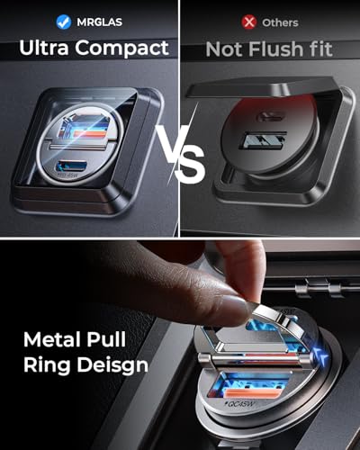 Mrglas K97 90W Usb C Car Charger Fast Charging,[Smallest Metal] Car Charger Usb C Pd45W+Qc3.0 Dual Port Cigarette Lighter Usb C Charger Car Charger Adapter thumb #3