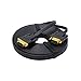 DTech 25ft Ultra Thin Flat Type Computer Monitor VGA Cable Standard 15 Pin Male to Male Connector SVGA Wire 25 Feet - Black