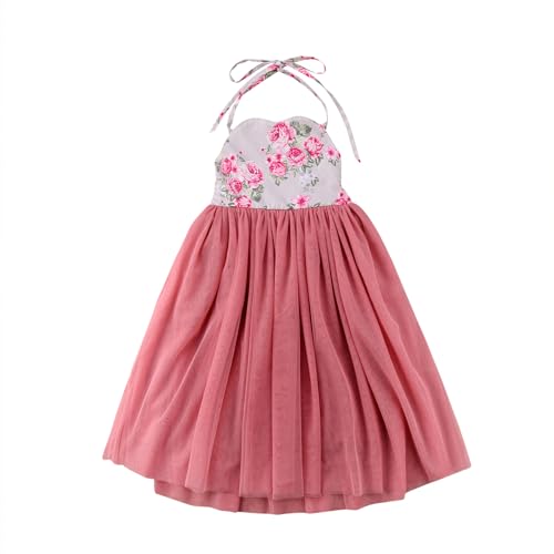 Toddler Tulle Dress Little Girls Floral Tutu Princess Dress Sleeveless Long Gown Party Sundress for Kids