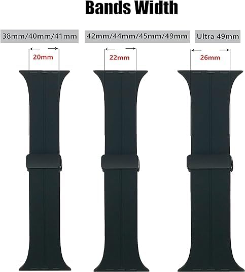 Image of Soft Silicone Sport Band Compatible with Apple Watch Ultra 49mm 45mm 44mm 42mm Magnetic Clasp Adjustable Strap For iWatch Series 10 9 8 7 6 5 4 3 2 1 SE Ultra 2nd gen (Only Strap, No Watch)
