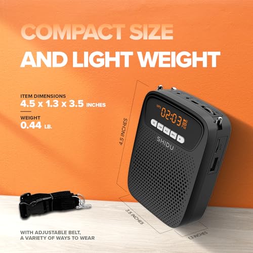 15W-Portable-Mini-Voice-Amplifier-with-Lapel-Microphone-Wired-Microphone-Headset-Rechargeable-Megaphone-Speaker-with-2-Mics-for-Teachers-Small-Pa-System-for-Classroom