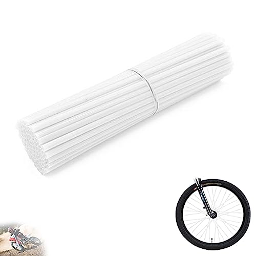 Image of 72 PCS Universal Spoke Skins Motorcycle Dirt Bikes Colorful Protective Trim Wrap Cover Wheel Guard for Yamaha Kawasaki Suzuki(White)