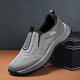 Orthopedic Shoes for Men,Mens Slip on Trainers,Slip on Walking Shoes with Arch Support,Lightweight Outdoor Hiking Trainers,Men's Waterproof Breathable Orthopedic Walking Hiking Trekking Footwear Grey - Image 3
