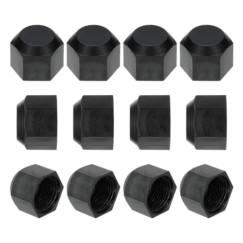 PATIKIL Tapón de Plástico de 5/8', Rosca Hembra 7/8-14UNF 12 Piezas Tapón de Válvula de Ajuste de Tubo de 45 Grados Sae para Tubería de Aire Acondicionador Línea de Gas Hidráulico, Negro
