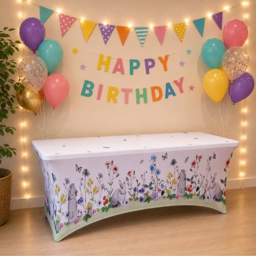 Nappe de Pâques extensible en spandex rectangle avec motifs œufs chrétiens