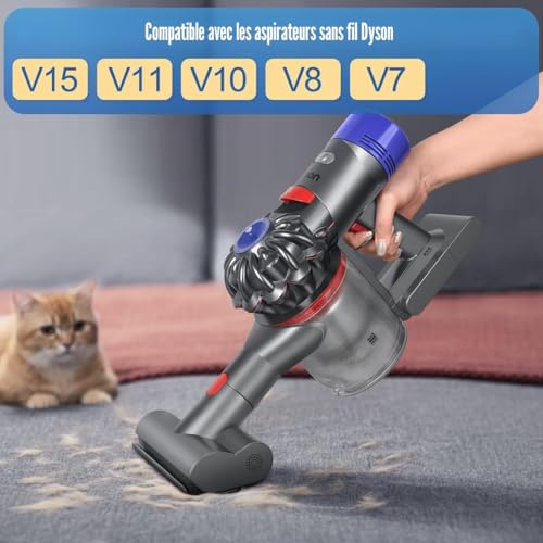 MoPei Mini Brosse Motorisée Compatible avec Dyson V15 V11 V10 V8 V7, Nickel – vue 2