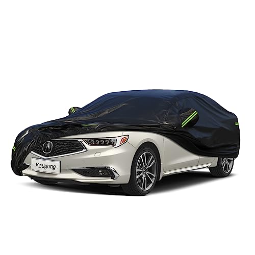 Image of Kaugung 7 Layers Car Cover Custom Fit Acura TLX from 2014 to 2020, Outdoor Waterproof All Weather Sun Rain Dust Snow Protection with Zipper Door.