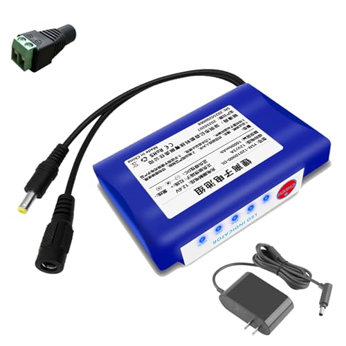 JHKJ Batería de polímero de Litio de 12 V y 10000 mAh, batería Recargable de Alta Capacidad de 12 V para Luces LED, Altavoces y cámaras de CCTV.