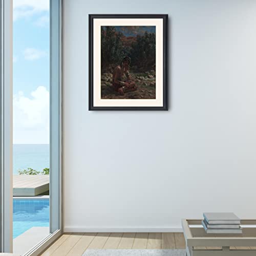 At The Edge Of The Wadi By Nasreddine Dinet Framed Print Poster Wall Art Decor | Fine Artwork Painting Reproduction Posters, Pictures & Gallery Prints In Wood Frame | Home & Office Picture For Room #TOP3