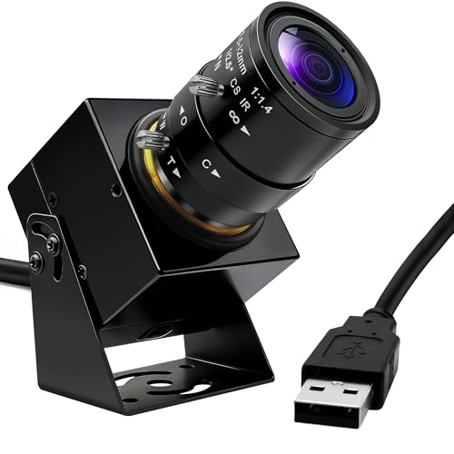 QILOVE Global Shutter USB Camera 1200P Manual Zoom Webcam HD 90fps High Speed USB Camera with 2.8-12mm Lens Plug & Play for Machine Vision/High-Speed Inspection/Motion Analysis