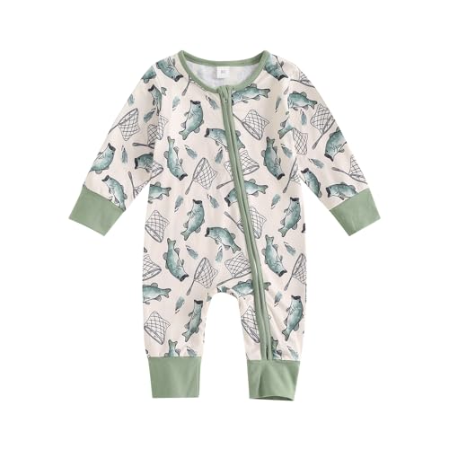 Gureui Infant Baby Boy Girl Fishing Outfit Long Sleeve Romper