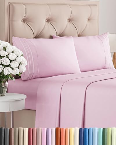 Queen Size 4 Piece Sheet Set - Comfy Breathable & Cooling Bed She...