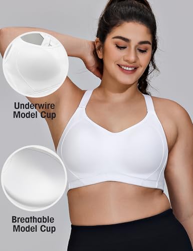 Image of ZeroBound Women's High Impact Sports Bra Criss-Cross Back Full Coverage