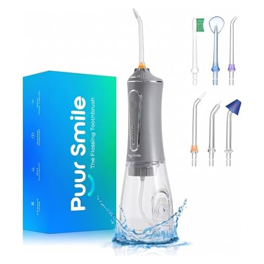 Professional Water Flosser - Advanced Dental Care for a Healthier Mouth, Gum, and Teeth - IPX7 Waterproof Oral Irrigator | 7 Replacement Tips, Travel-Friendly, Rechargeable - Oral Hygiene (Grey)