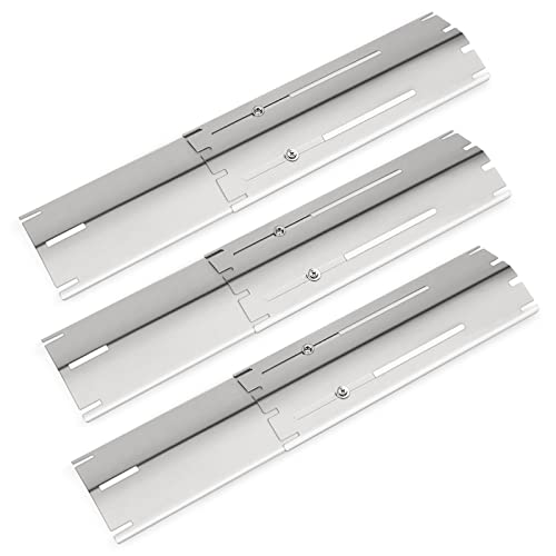 GFTIME 92381 29,85 cm a 53,34 cm Universal Placa de Calor Piezas para de Repuesto Charbroil Brinkmann Barbacoa de Gas Parrilla Barbacoa Acero Inoxidable BBQ Reemplazo (3 Pack) Cover