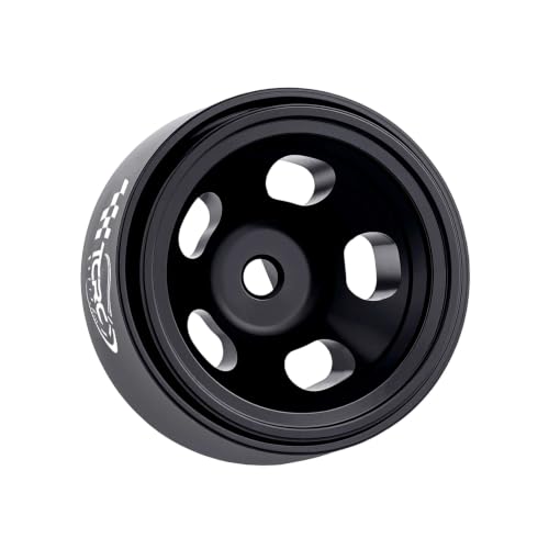 TCRC Vintage Indy Slot Mag Wheels Deep Dish Aluminum 0.7inch Beadlock Wheel Hubs for 1/30 Axial SCX30 Upgrades,Black