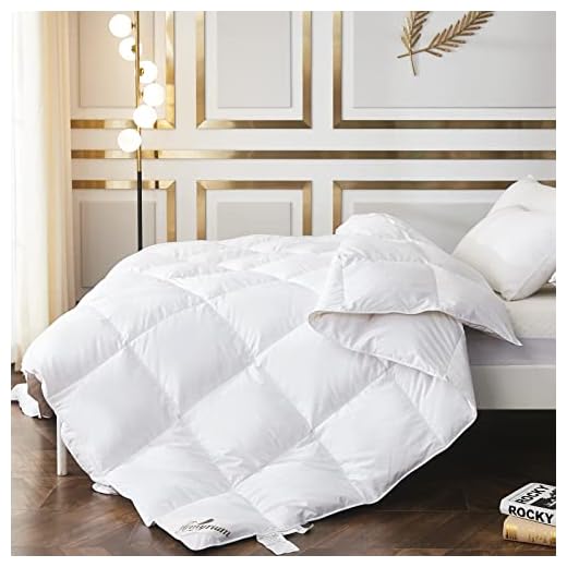 Homyrium Feathers Down Comforter King Size Lightweight for Summer 750+ Fill Power White Ultra-Soft Duvet Insert with Corner Tabs (106x90, 35 Oz)