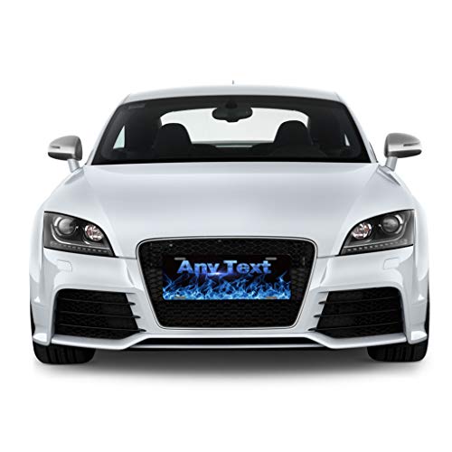Eprocase Custom Personalized License Plate Cover Novelty Tag Aluminum Metal Decorative Auto Car Tag Sign Front License Plate 4 Holes (12" X 6") (Blue Fire) #TOP2