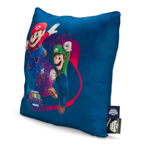 Image of The Super Mario Galaxy Movie Kids Squishy Plush Throw Pillow, Soft Decorative Cushion for Bedroom Decor & Gifts, 13 Inch, Mario, Luigi & Princess Peach (100% Officially Licensed Product) By Franco