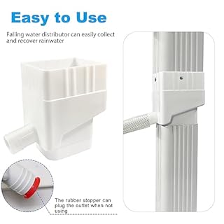 QOOWFEANIG Rain Barrel Diverter Kit Rain Water Collection Diverter Roof Gutter System Diverter for Yard Rain Barrels Patio Landscape with 40" Hose Rubber Stopper and Screws 2''x3'' Standard Downspouts