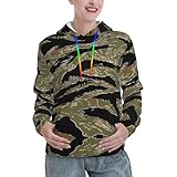 pull kenzo tigre femme imitation Design imprimé complet : ces sweats à capuche pour femme avec imprimé camouflage à rayures tigre sont dotés d'un design imprimé complet qui ajoute une touche jeune et dynamique à votre garde-robe, ce qui en fait un choix pour ceux qui aiment exprimer leur style unique.