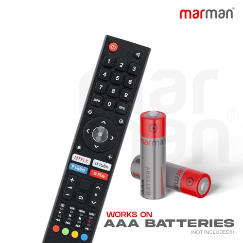 Image of marman Compatible with BPL Smart TV Remote Control Original Model 32H D5300 32H-D4301 43F-A4301 Suitable for Android HD 4k UHD LED QLED Televisions Non Voice Command with Hotkeys