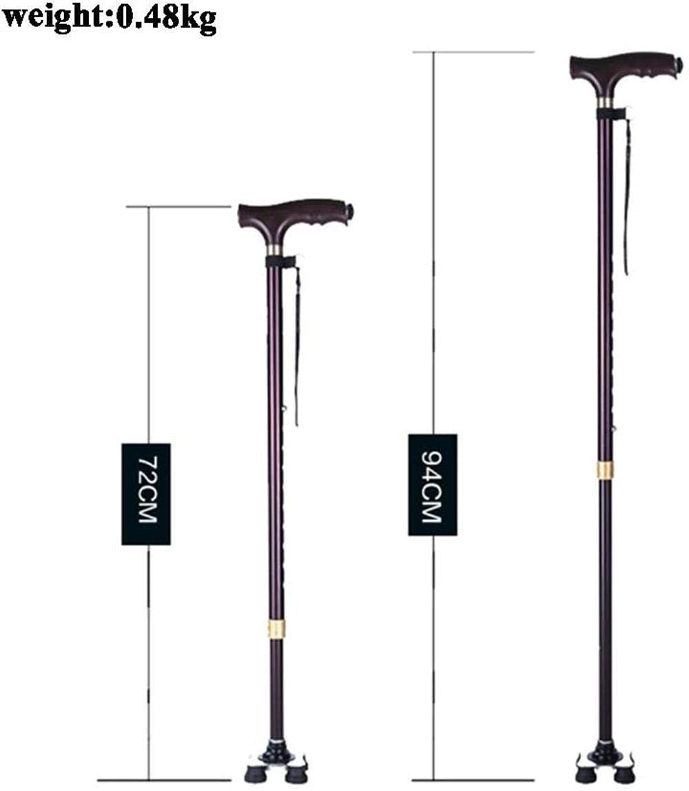 Stick a Piedi/stampelle in Alluminio Leggero Canne da Passeggio in Lega con Maniglia ergonomica Leggera a LED 10 Livelli di Altezza Regolabili per Uomini Anziani o Donne con la Canna disabili