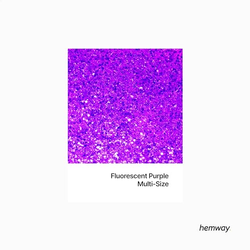 Hemway Craft Glitter Fluorescent Purple 100g Multi Size Glitter for Crafts Resin, Cosmetic, Nail, Face, Body, Festival - Image 2