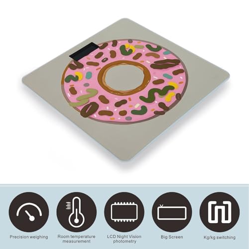 Báscula digital Donut de vidrio templado para uso en baño miniatura 3