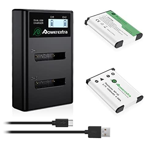 Powerextra Replacement Batteries and LCD Charger for Fujifilm Cameras Cover