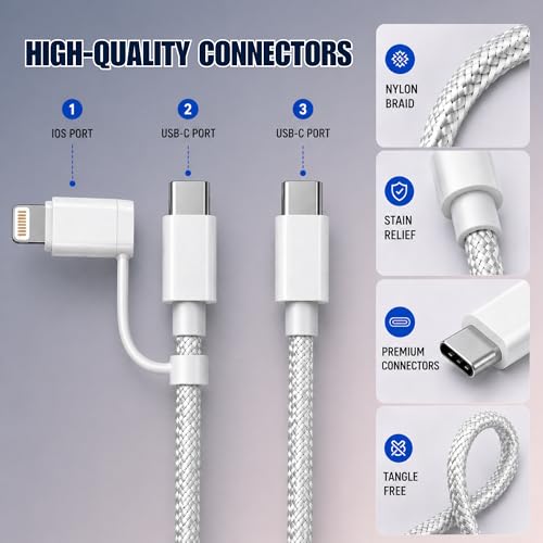 Image of Umake USB-A to Type-C Cable, 85W 6A Fast Charging, PD /QC Support, Nylon Braided, High-Speed Data Sync, Compatible with Android USB-C Devices - 1M (BIS Certified)