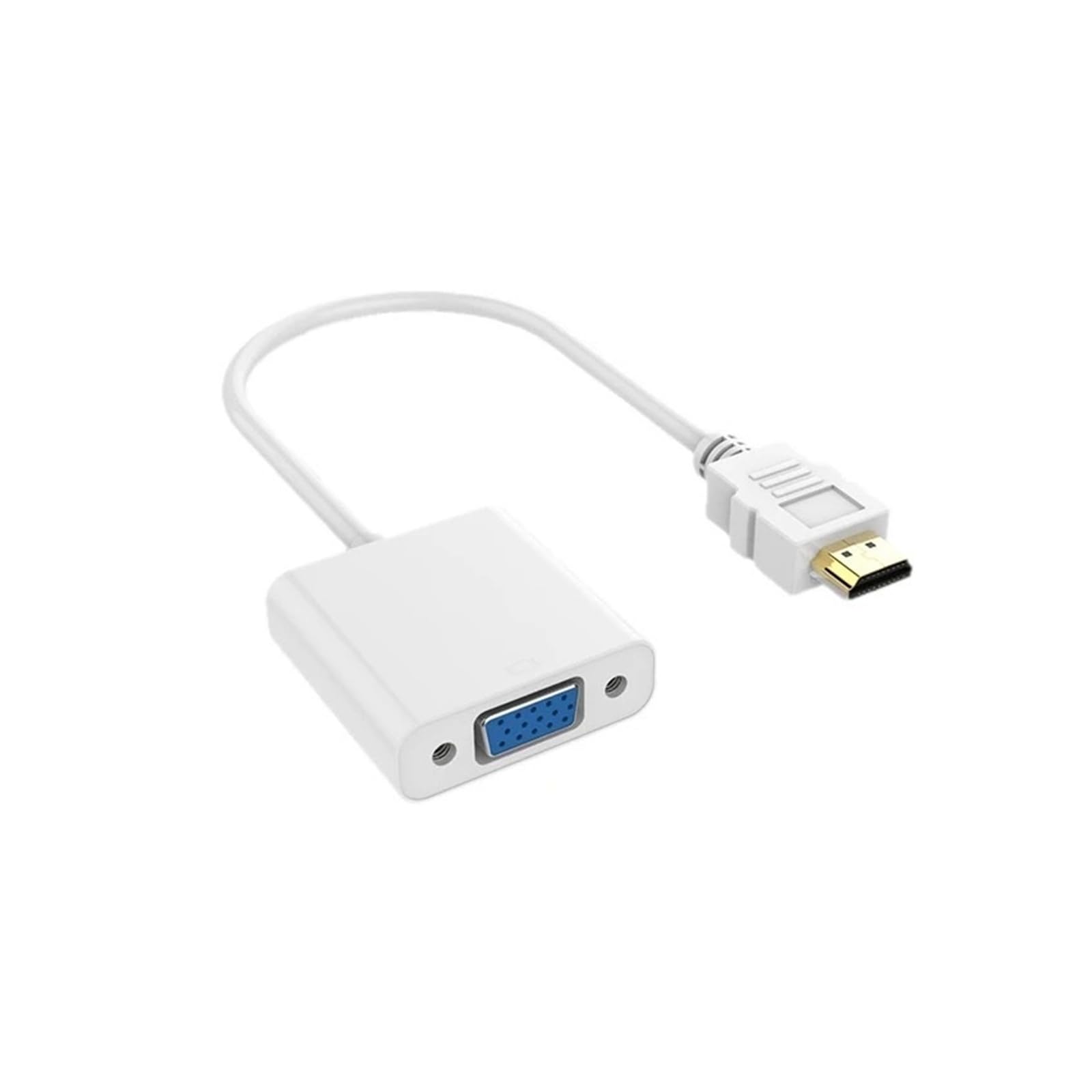 Adaptador HDMI a VGA 1080P con audio para ordenador portátil y monitor (blanco)