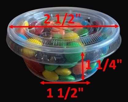 Miniatura 2 de Starz Cupcakes 2 oz  100 juegos de vasos de plástico desechables con tapas para chupitos de gelatina, condimentos yo tazas de soufflé