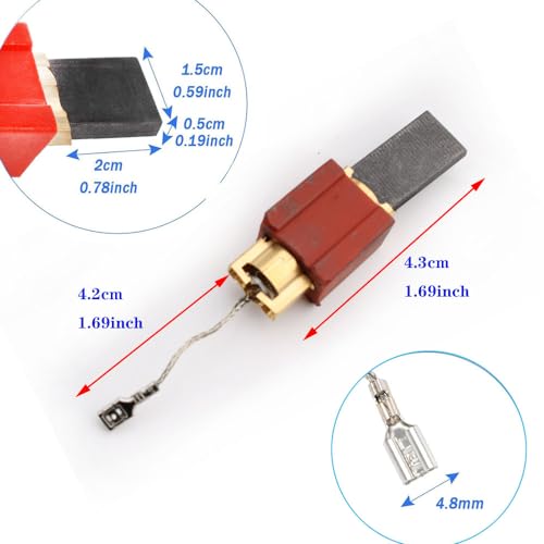 RUNCCI-YUN 2 Stück Motorkohlen Kohlen Kohlebürsten Wasch-Trocknern Kohlebürsten für Miele Waschmaschine Serie W700 / W800 / W900 / METEOR 2061 / W961 / MONDIA 1261 / PRIMAVERA und andere Modelle