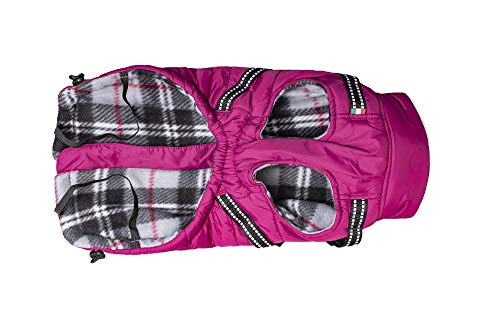 CHIARA Winterjacke mit Geschirr Modell MAX Größe S (Material: 100% Polyester, Hundewinterjacke mit integriertem Fleece-Futter, Step-in, anpassbare Länge, maschinenwaschbar), Farbe: Violett
