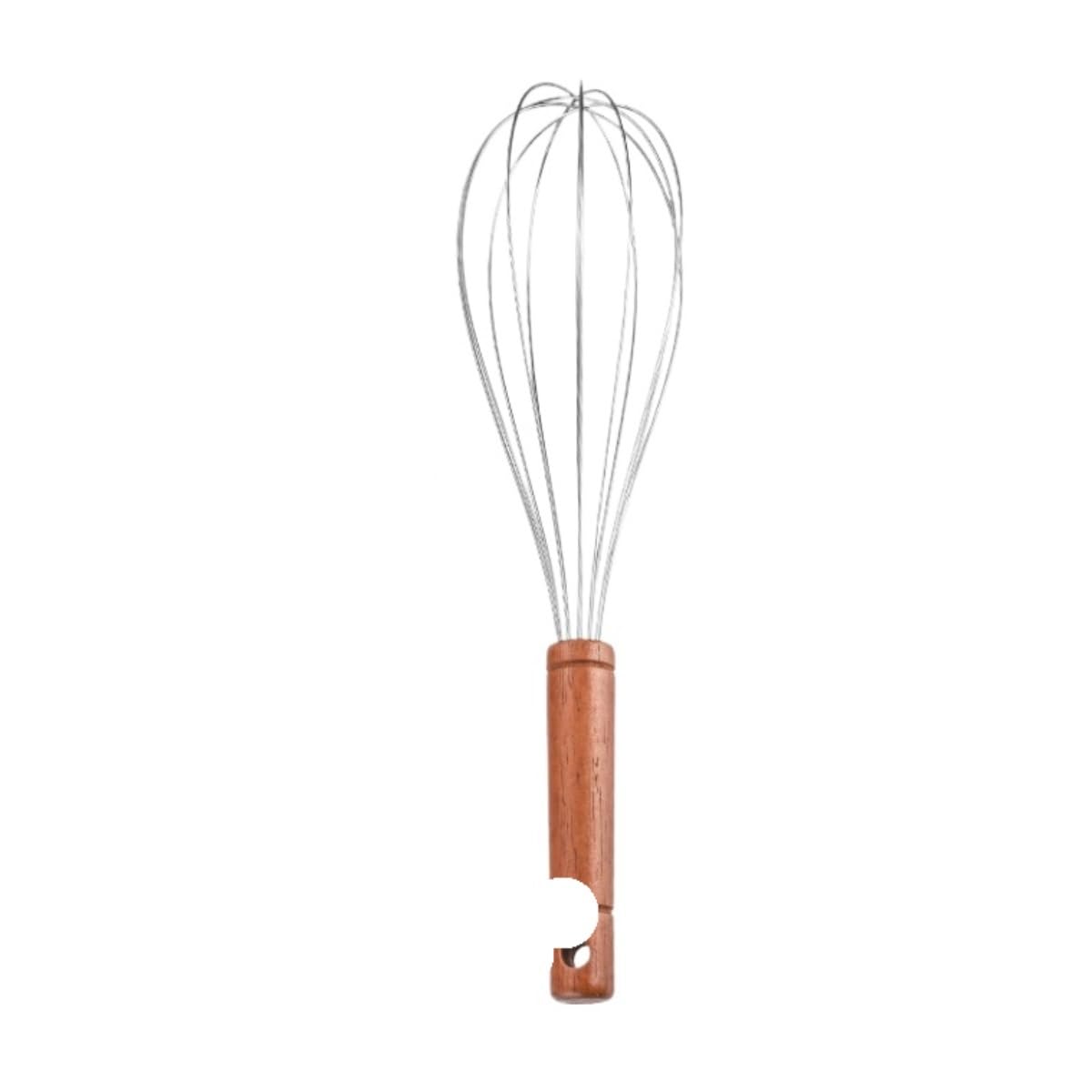 Batidora Cocina Galletas Batidor De Huevos Acero Inoxidable, Mango Madera Maciza, Crema Batida Manual, Artefacto For Hornear, Cocina Casera, Batidora Hogar Leche(39x9.3cm)