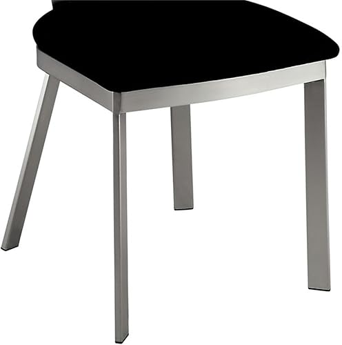 Miniatura 5 de Furniture of America Lopez - Juego de comedor ovalado de acero inoxidable, 5 piezas, color plateado