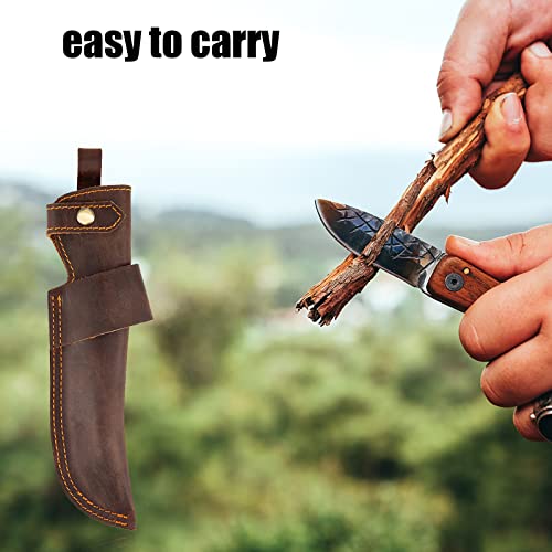 Belt Knife Sheath, Knife Holster For 5 Inch Blade Knife, Horizontal Knife Sheath For Belt Edc Knife Holster Belt, Compact Draw Knife Holster,Darkbrown #TOP5