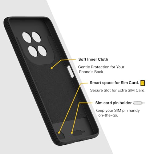 Image of Pikkme Back Cover for Realme C63 5G Camera Protection 3D Hexa Cube Design Silicone Protective Bumper Case (Black)