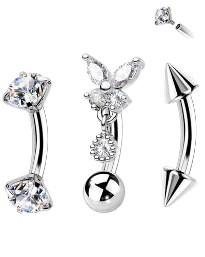CM Crareesi Mania 16G ���[�N�C�������O�p�b�N�A316L �T�[�W�J���X�`�[�� �������u���b�g�X�^�b�h�C�������O�A�_���O�� �A�C�u���E ���[�N�s�A�X �W���G���[ �����p 3�� �J�[�u�o�[�x��, ����, �L���[�r�b�N�W���R�j�A