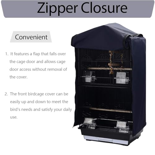 Image of QBLEEV Birdcage Covers, Parrot Large Cage Cover Shade, Pet Universal Blackout Windproof Light-Proof Sleep Reduces Distractions Night Accessories Cloth Without Cage-14.1x18.5x35.4in (LxWxH)