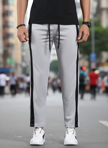 Image of Mack Jonney Men's Striped Track Pants | Side Stripe Design | Regular Fit | Casual & Athleisure Wear |Pack of 1-MMJ-53