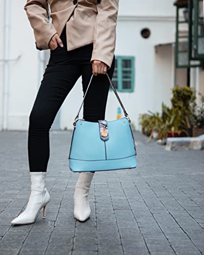 MKF Collection Shoulder Bag for Women, Vegan Leather and Faux Snake Trim, Fashion Hobo Handbag Messenger Purse2