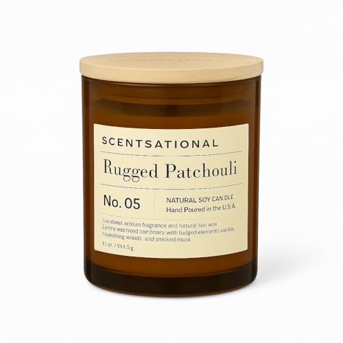 Scentsational Rugged Patchouli Candle, Medium, Amber