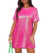 ENOPINK Women Sequin Dress for Birthday Party Backless Club Glitter Sparkly Dress Sequined Summer...